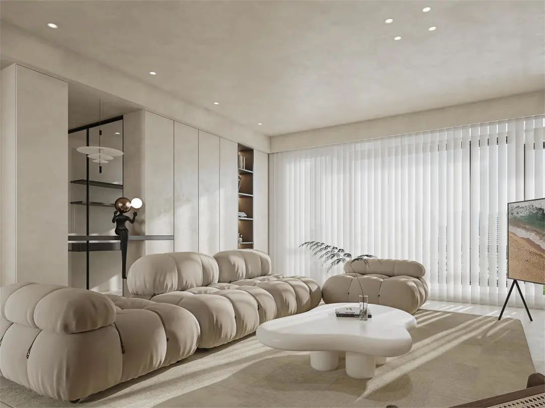 室内装修效果图|6款奶油风客厅，以简单的设计，打造格调的生活！